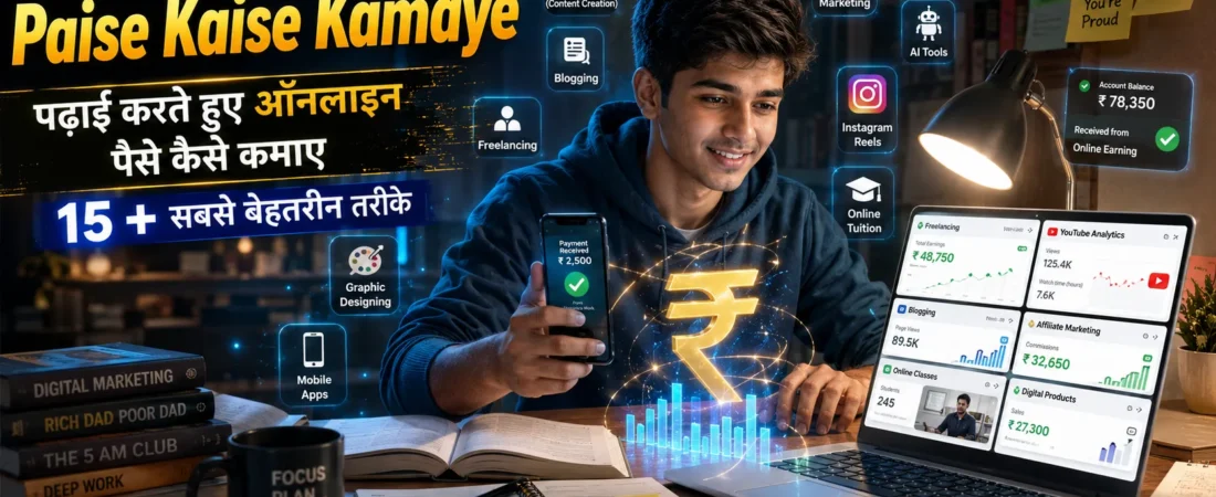 Padhayi Karte Huye Paise Kaise Kamaye | पढ़ाई करते हुए ऑनलाइन पैसे कैसे कमाए (15 + सबसे बेहतरीन तरीके)